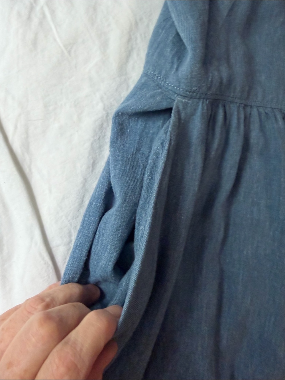NWT PATAGONIA Garden Island Dress Still Blue Midi Denim Hemp XS - Picture 10 of 15